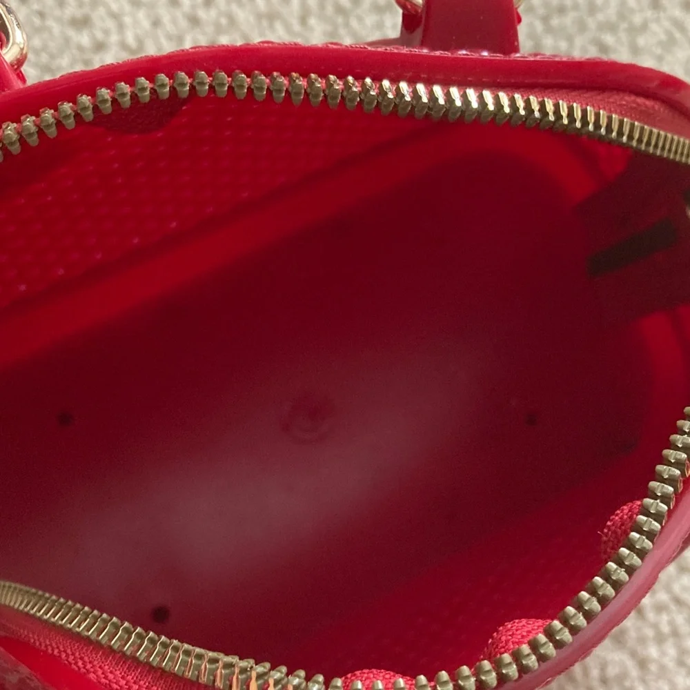 Girls’ Plastic Red Mini Bag Handbag Toy with Top Handle EUC